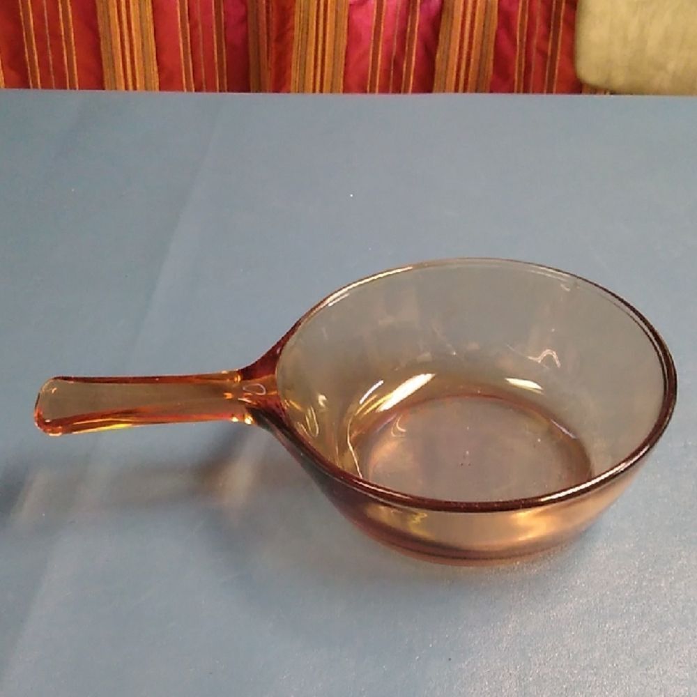 Vintage Amber Glass Vision Corning Pan USA Cottagecore Grandmacore